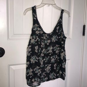 Sheer floral tank top